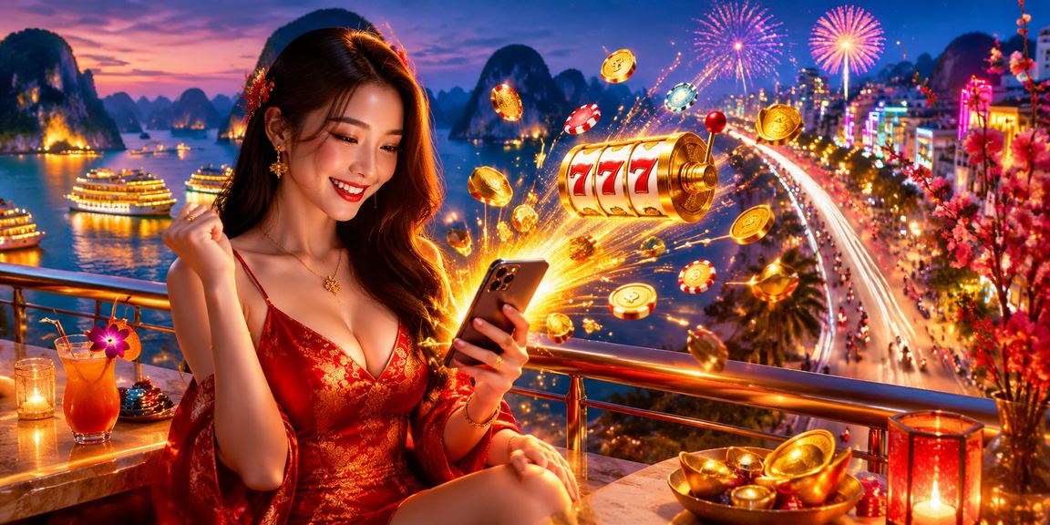Người chơi thưởng thức slot game neon đầy màu sắc qua ứng dụng tt8 tại Hạ Long